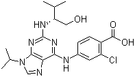 CAS 登录号：212844-54-7, (2R)-2-[[6-[(3-氯-4-羧基苯基)氨基]-9-(1-甲基乙基)-9H-嘌呤-2-基]氨基]-3-甲基-1-丁醇