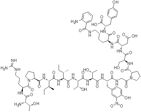 CAS 登录号：213135-91-2, L-苏氨酰-L-精氨酰-L-脯氨酰-L-异亮氨酰-L-异亮氨酰-L-苏氨酰-L-苏氨酰-3-硝基-L-酪氨酰甘氨酰-L-脯氨酰-L-丝氨酰-L-alpha-天冬氨酰-N6-(2-氨基苯甲酰)-L-赖氨酰-L-酪氨酸