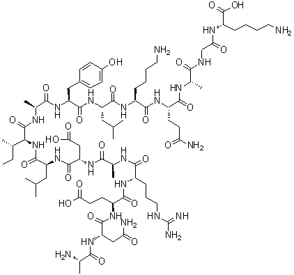 CAS 登录号：213260-63-0, L-丙氨酰-L-天冬氨酰胺酰-L-alpha-谷氨酰-L-精氨酰-L-丙氨酰-L-alpha-天冬氨酰-L-亮氨酰-L-异亮氨酰-L-丙氨酰-L-酪氨酰-L-亮氨酰-L-赖氨酰-L-谷氨酰胺酰-L-丙氨酰甘氨酰-L-赖氨酸