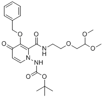 CAS 登录号：2136287-61-9, 叔-丁基(3-(苄氧基)-2-((2-(2,2-二甲氧基乙氧基)乙基)氨基甲酰)-4-氧代吡啶-1(4H)-基)氨基甲酸酯