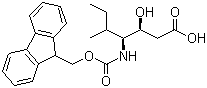 structure of CAS# 215190-17-3, (3S,4S,5S)-4-[[(9H-Fluoren-9-ylmethoxy)carbonyl]amino]-3-hydroxy-5-methylheptanoic acid