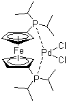 structure of CAS# 215788-65-1, [1,1'-Bis(diisopropylphosphino)ferrocene]dichloropalladium