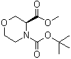 structure of CAS# 215917-98-9, (3S)-3,4-Morpholinedicarboxylic acid 4-(1,1-dimethylethyl) 3-methyl ester