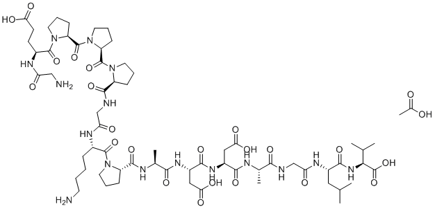 CAS 登录号：216441-37-1, 甘氨酰-L-α-谷氨酰-L-脯氨酰-L-脯氨酰-L-脯氨酰甘氨酰-L-赖氨酰-L-脯氨酰-L-丙氨酰-L-α-天冬氨酰-L-α-天冬氨酰-L-丙氨酰甘氨酰-L-亮氨酰-L-缬氨酸乙酸盐 (1:1)