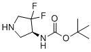 structure of CAS# 2166050-86-6, 叔-丁基N-[(3S)-4,4-二氟吡咯烷-3-基]氨基甲酸酯