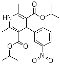 CAS # 21881-78-7, 1,4-Dihydro-2,6-dimethyl-4-(3-nitrophenyl)-3,5-pyridinedicarboxylic acid bis(1-methylethyl) ester