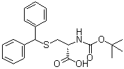 structure of CAS# 21947-97-7, N-[叔丁氧羰基]-S-(二苯基甲基)-L-半胱氨酸