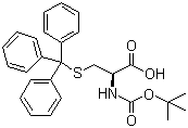 structure of CAS# 21947-98-8, N-叔丁氧羰基-S-三苯甲基-L-半胱氨酸