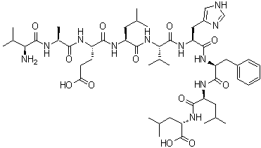 CAS # 220111-11-5, L-Valyl-L-alanyl-L-alpha-glutamyl-L-leucyl-L-valyl-L-histidyl-L-phenylalanyl-L-leucyl-L-leucine