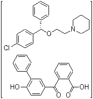 CAS 登录号：220329-19-1, 2-[(6-羟基[1,1'-联苯]-3-基)羰基]苯甲酸和 1-[2-[(S)-(4-氯苯基)苯基甲氧基]乙基]哌啶的化合物