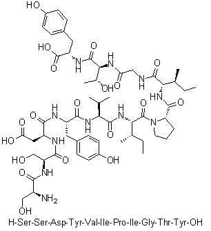 CAS # 220431-67-4, L-Seryl-L-seryl-L-alpha-aspartyl-L-tyrosyl-L-valyl-L-isoleucyl-L-prolyl-L-isoleucylglycyl-L-threonyl-L-tyrosine