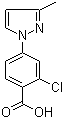 structure of CAS# 220461-68-7, 2-氯-4-(3-甲基-1H-吡唑-1-基)苯甲酸