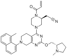 structure of CAS# 2206736-04-9, 2-[(2S)-4-[7-(8-甲基萘-1-基)-2-[[(2S)-1-甲基吡咯烷-2-基]甲氧基]-6,8-二氢-5H-吡啶并[3,4-d]嘧啶-4-基]-1-丙-2-烯酰基哌嗪-2-基]乙腈