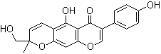 CAS # 221150-19-2, Erysubin B, (-)-5-Hydroxy-2-(hydroxymethyl)-7-(4-hydroxyphenyl)-2-methyl-2H,6H-benzo[1,2-b:5,4-b']dipyran-6-one