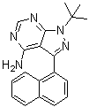structure of CAS# 221243-82-9, 1-叔丁基-3-(1-萘基)-1H-吡唑并[3,4-d]嘧啶-4-胺