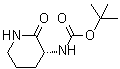 structure of CAS# 221874-51-7, N-[(3R)-2-Oxo-3-piperidinyl]carbamic acid 1,1-dimethylethyl ester