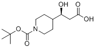 structure of CAS# 2227741-18-4, (3S)-3-{1-[(tert-butoxy)carbonyl]piperidin-4-yl}-3-hydroxypropanoic acid