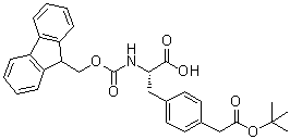structure of CAS# 222842-99-1, 4-[2-(叔丁氧基)-2-氧代乙基]-N-[(9H-芴-9-基甲氧基)羰基]-L-苯丙氨酸