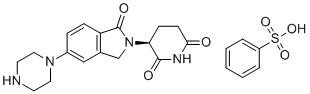 structure of CAS# 2229714-16-1, (S)-3-(1-氧代-5-(哌嗪-1-基)异吲哚-2-基)哌啶-2,6-二酮苯磺酸盐