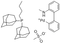 structure of CAS# 2230788-67-5, Mesylate[(di(1-adamantyl)-n-butylphosphine)-2-(2'-amino-1,1'-biphenyl)]palladium(II)