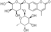 CAS # 225217-42-5, 7-[[2-O-(6-Deoxy-alpha-L-galactopyranosyl)-beta-D-galactopyranosyl]oxy]-4-methyl-2H-1-benzopyran-2-one