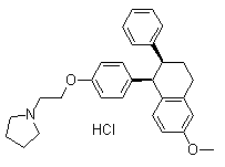 CAS # 22845-53-0, cis-1-[2-[4-(1,2,3,4-Tetrahydro-6-methoxy-2-phenyl-1-naphthalenyl)phenoxy]ethyl]-pyrrolidine hydrochloride
