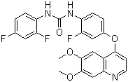CAS # 228559-41-9, KI 8751, N-(2,4-Difluorophenyl)-N'-[4-[(6,7-dimethoxy-4-quinolinyl)oxy]-2-fluorophenyl]urea