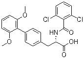 CAS # 232271-19-1, TR 14035, (alphaS)-alpha-[(2,6-Dichlorobenzoyl)amino]-2',6'-dimethoxy-[1,1'-biphenyl]-4-propanoic acid