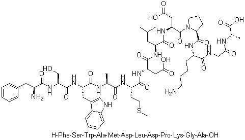 CAS 登录号：232601-15-9, L-苯丙氨酰-L-丝氨酰-L-色氨酰-L-丙氨酰-L-蛋氨酰-L-alpha-天冬氨酰-L-亮氨酰-L-alpha-天冬氨酰-L-脯氨酰-L-赖氨酰甘氨酰-L-丙氨酸