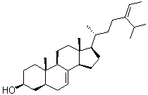 CAS # 23290-26-8, delta7-Avenasterol, 24Z-Ethylidenelathosterol, 3beta-Hydroxy-5alpha-stigmasta-7,24(28)Z-diene, 5alpha-Stigmasta-7,24(28)-dien-3-ol, 5alpha-Stigmasta-7,Z-24(28)-diene-3beta-ol, Avenasterol, Z-24-Ethylidene-5alpha-cholest-7-en-3beta-ol