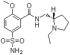 CAS # 23672-07-3, Levosulpiride, (S)-(-)-Sulpiride, (S)-5-Aminosulfonyl-N-[(1-ethyl-2-pyrrolidinyl)methyl]-2-methoxybenzamide