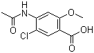structure of CAS# 24201-13-6, 4-Acetamido-5-chloro-2-methoxybenzoic acid