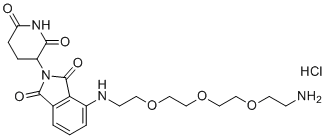 structure of CAS# 2446474-09-3, Pomalidomide-PEG3-Amine HCl salt