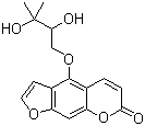 CAS # 24724-52-5, (+/-)-Prangol, 5-(2,3-Dihydroxy-3-methylbutoxy)psoralen, 4-(2,3-Dihydroxy-3-methylbutoxy)-7H-furo[3,2-g][1]benzopyran-7-one