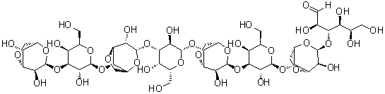 CAS # 25023-94-3, Neoagarooctaose, D-O-3,6-Anhydro-alpha-L-galactopyranosyl-(1→3)-O-beta-D-galactopyranosyl-(1→4)-O-3,6-anhydro-alpha-L-galactopyranosyl-(1→3)-O-beta-D-galactopyranosyl-(1→4)-O-3,6-anhydro-alpha-L-galactopyranosyl-(1→3)-O-beta-D-galactopyranosyl-(1→4)-O-3,6-anhydro-alpha-L-galactopyranosyl-(1→3)-galactose