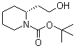 structure of CAS# 250249-85-5, (R)-2-(2-Hydroxyethyl)piperidine-1-carboxylic acid tert-butyl ester