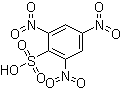 CAS # 2508-19-2, 2,4,6-Trinitrobenzenesulfonic acid, 2,4,6-Trinitrophenylsulfonic acid, NSC 127994, Picryl sulfonic acid, Trinitrobenzenesulfonic acid