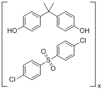 CAS # 25154-01-2, 4,4'-(1-methylethylidene)bis-phenol polymer with 1,1'-sulfonylbis(4-chlorobenzene)