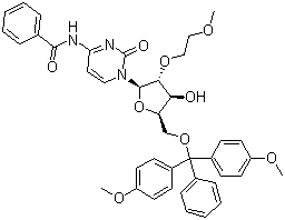 structure of CAS# 251647-49-1, N-Benzoyl-5'-O-[bis(4-methoxyphenyl)phenylmethyl]-2'-O-(2-methoxyethyl)cytidine