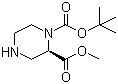 structure of CAS# 252990-05-9, (R)-N-Boc-piperazine-2-carboxylic acid methyl ester