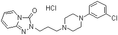 CAS # 25332-39-2, Trazodone hydrochloride, 2-[3-[4-(3-Chlorophenyl)-1-piperazinyl]propyl]-1,2,4-triazolo[4,3-a]pyridin-3(2H)-one hydrochloride
