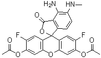 structure of CAS# 254109-22-3, 4-氨基-5-甲基氨基-2',7'-二氟荧光素二乙酸酯