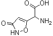 structure of CAS# 2552-55-8, alpha-氨基-2,3-二氢-3-氧代-5-异恶唑乙酸