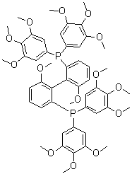 structure of CAS# 256235-61-7, (6,6'-Dimethoxy[1,1'-biphenyl]-2,2'-diyl)bis[bis(3,4,5-trimethoxyphenyl)phosphine]