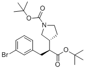 structure of CAS# 2565657-65-8, 叔-丁基(R)-3-((S)-3-(3-溴苯基)-1-(叔-丁氧基)-1-氧代丙烷-2-基)吡咯烷-1-羧酸酯