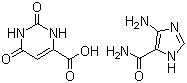 CAS # 2574-78-9, Orazamide, 5-Aminoimidazole-4-carboxamide orotate, 1,2,3,6-Tetrahydro-2,6-dioxopyrimidine-4-carboxylic acid compound with 5-amino-1H-imidazole-4-carboxamide (1:1)