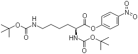 structure of CAS# 2592-19-0, N,N'-DiBoc-L-lysine p-nitrophenol ester