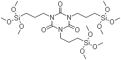 CAS # 26115-70-8, 1,3,5-Tris(trimethoxysilylpropyl) isocyanurate, Silquest A-Link 597, Silquest Y 11570, Silquest Y 11597, Tris(3-trimethoxysilylpropyl)cyclotriisocyanurate, Tris[(trimethoxysilyl)propyl]isocyanurate, Tris[3-(trimethoxysilyl)propyl] isocyanurate
