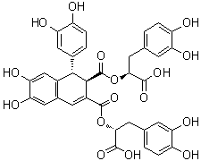 CAS # 263397-69-9, (+)-Rabdosiin, (1S,2R)-1-(3,4-Dihydroxyphenyl)-1,2-dihydro-6,7-dihydroxy-2,3-naphthalenedicarboxylic acid 3-[(1R)-1-carboxy-2-(3,4-dihydroxyphenyl)ethyl] 2-[(1S)-1-carboxy-2-(3,4-dihydroxyphenyl)ethyl] ester