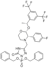 structure of CAS# 265121-01-5, Fosaprepitant Dibenzyl Ester Impurity